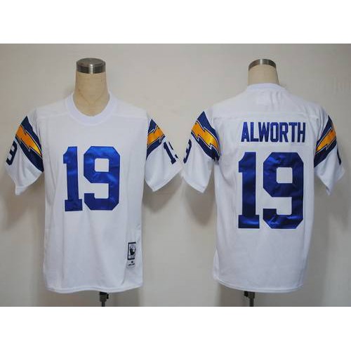 Mitchell And Ness 1984 Los Angeles Chargers #19 Lance Alworth White Stitched Jersey Men's