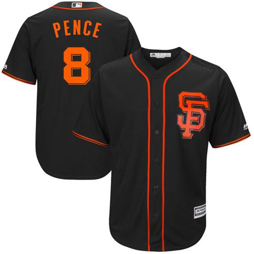 San Francisco Giants #8 Hunter Pence Black Alternate New Cool Base Stitched Jersey Men's