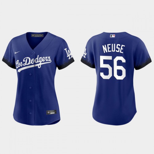 Los Angeles Los Angeles Dodgers #56 Sheldon Neuse Women's 2021 City Connect Jersey Royal Womens