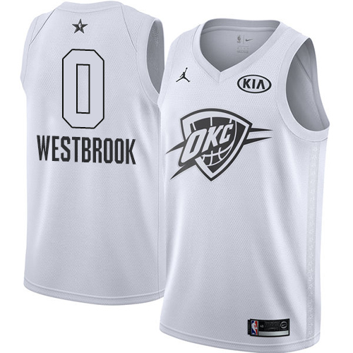 Oklahoma City Thunder #0 Russell Westbrook White Youth Jordan Swingman 2018 All-Star Game Jersey Youth