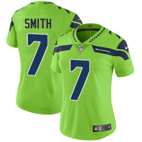 Seahawks #7 Geno Smith Green Women's Stitched Limited Rush Jersey