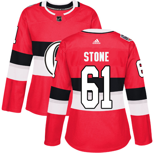 Adidas Ottawa Senators #61 Mark Stone Red Authentic 2017 100 Classic Women's Stitched Jersey Womens