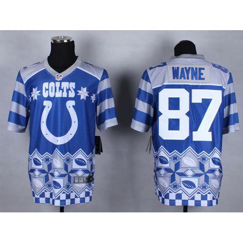 Indianapolis Colts #87 Reggie Wayne Royal Blue Men's Stitched Elite Noble Fashion Jersey Men's