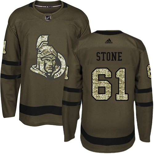 Adidas Ottawa Senators #61 Mark Stone Green Salute to Service Stitched Youth Jersey Youth