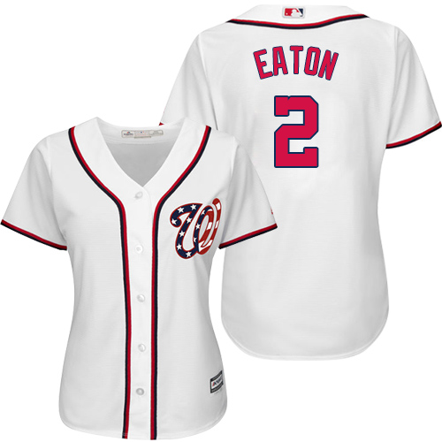 Washington Nationals #2 Adam Eaton White Home Women's Stitched Jersey Womens