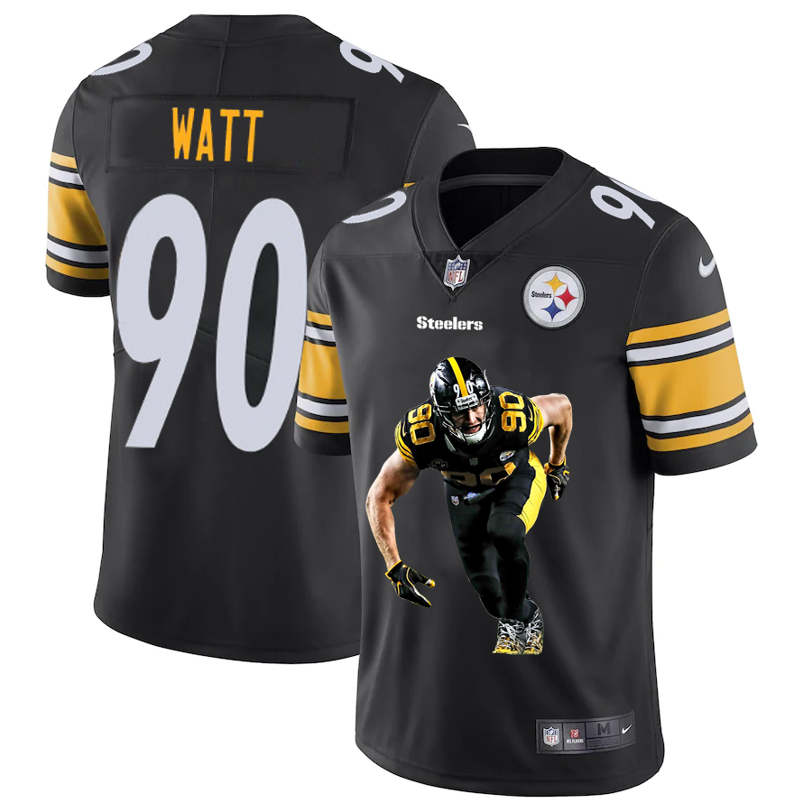 Pittsburgh Steelers #90 T.J. Watt Men's Player Signature Moves Vapor Limited Jersey Black