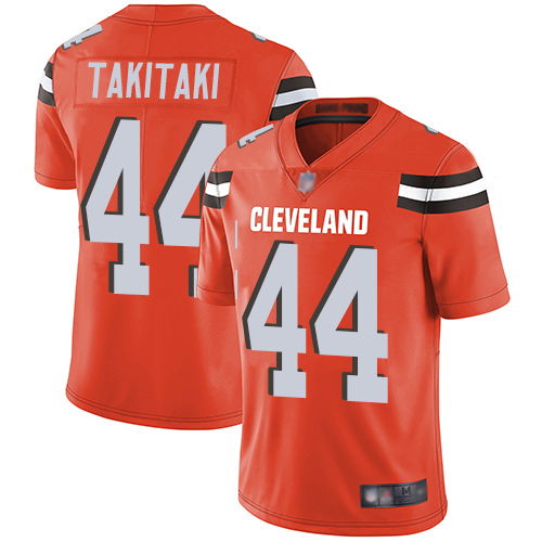 Cleveland Browns #44 Sione Takitaki Orange Alternate Men's Stitched Vapor Untouchable Limited Jersey Men's
