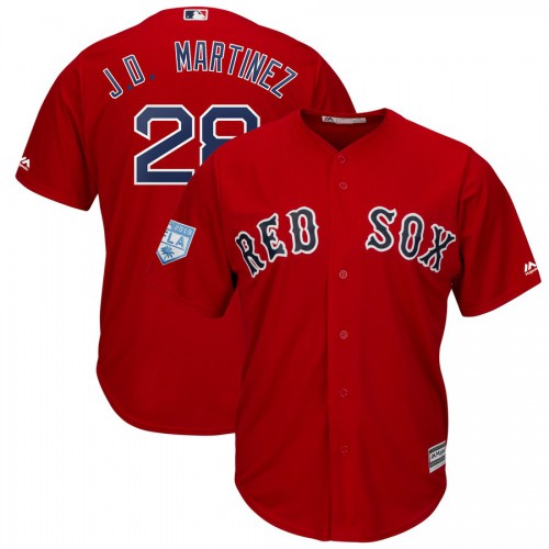 Boston Red Sox #28 J.D. Martinez Red 2019 Spring Training Cool Base Stitched Jersey Men's