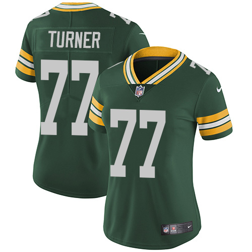 Green Bay Packers #77 Billy Turner Green Team Color Women's Stitched Vapor Untouchable Limited Jersey Womens