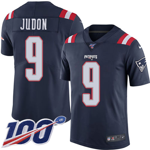 Patriots #9 Matt Judon Navy Blue Youth Stitched Limited Rush 100th Season Jersey