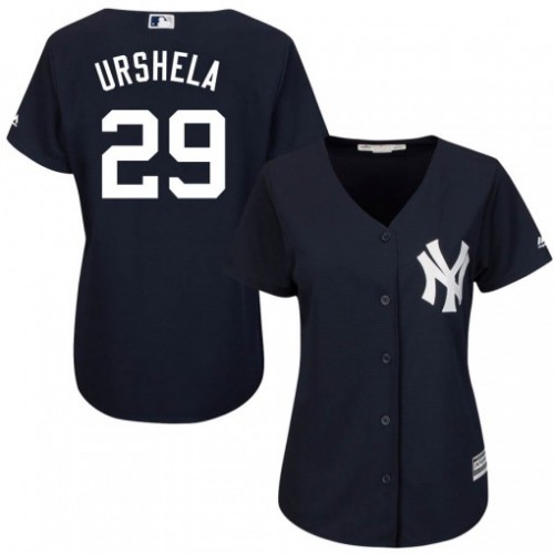 New York Yankees #29 Gio Urshela Navy Blue Alternate Women's Stitched Jersey Womens