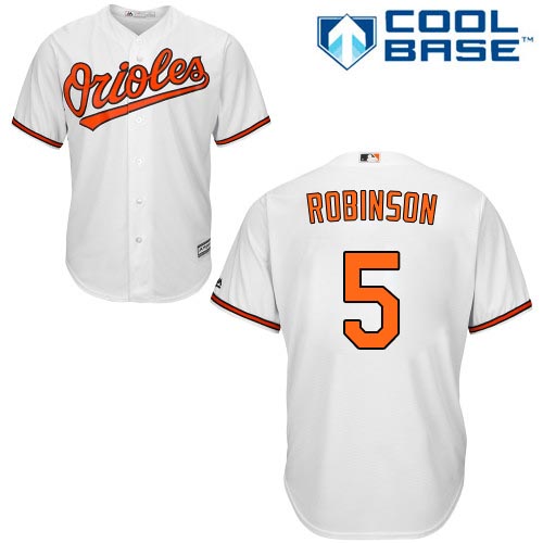 Baltimore Orioles #5 Brooks Robinson White Cool Base Stitched Youth Jersey Youth