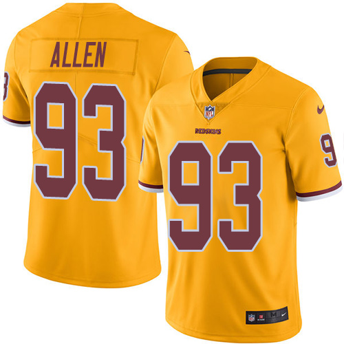 Commanders #93 Jonathan Allen Gold Men's Stitched Limited Rush Jersey