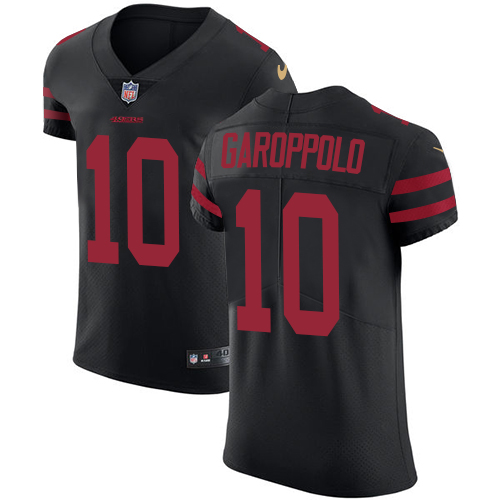 49ers #10 Jimmy Garoppolo Black Alternate Men's Stitched Vapor Untouchable Elite Jersey