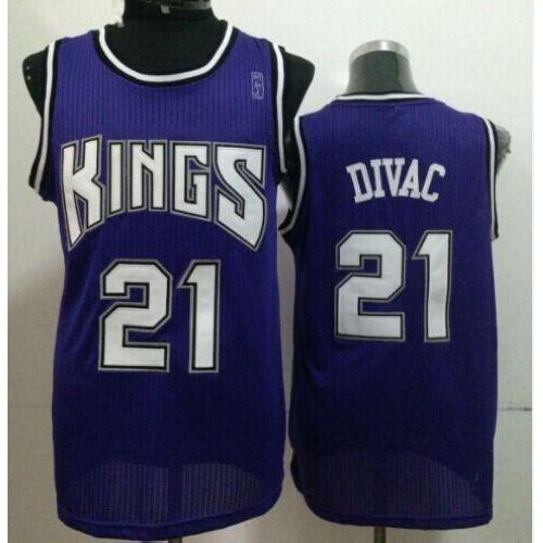 Sacramento Kings #21 Vlade Divac Purple Throwback Stitched Jersey Mens