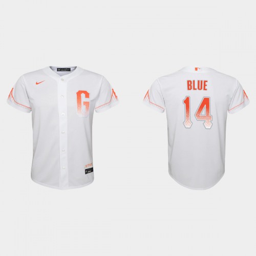 San Francisco San Francisco Giants #14 Vida Blue Youth 2021 City Connect White Jersey Youth