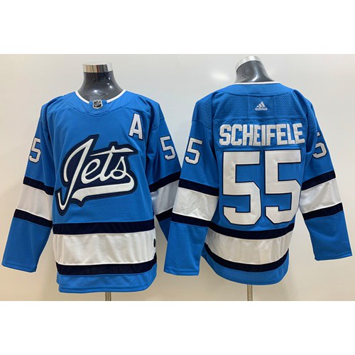 Adidas Winnipeg Jets #55 Mark Scheifele Blue Alternate Authentic Stitched Jersey Men's