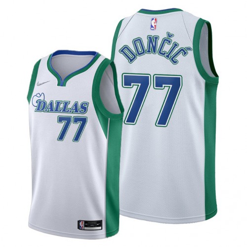 Dallas Dallas Mavericks #77 Luka Doncic Mens 2021-22 City Edition White Jersey Mens