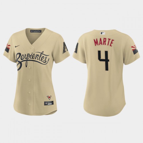 Arizona Arizona Diamondbacks #4 Ketel Marte Women's 2021 City Connect Jersey Gold Womens
