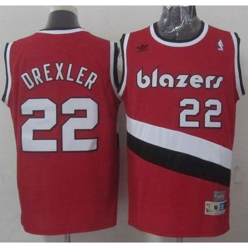 Portland Trail Blazers #22 Clyde Drexler Red Soul Swingman Throwback Stitched Jersey Mens