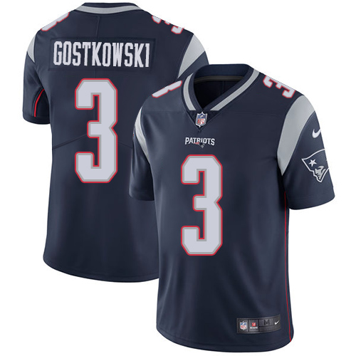 New England Patriots #3 Stephen Gostkowski Navy Blue Team Color Men's Stitched Vapor Untouchable Limited Jersey Men's