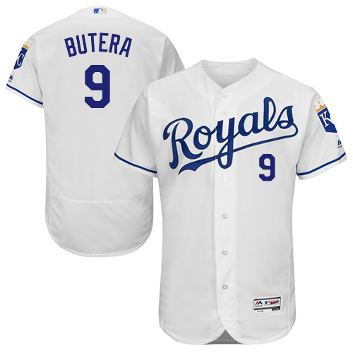 Kansas City Royals #9 Drew Butera White Flexbase Authentic Collection Stitched Jersey Men's