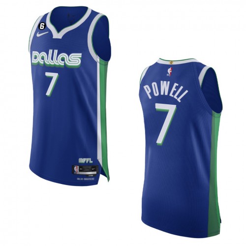 Dallas Dallas Mavericks #7 Dwight Powell Blue 2022-23 Authentic Jersey - City Edition Mens