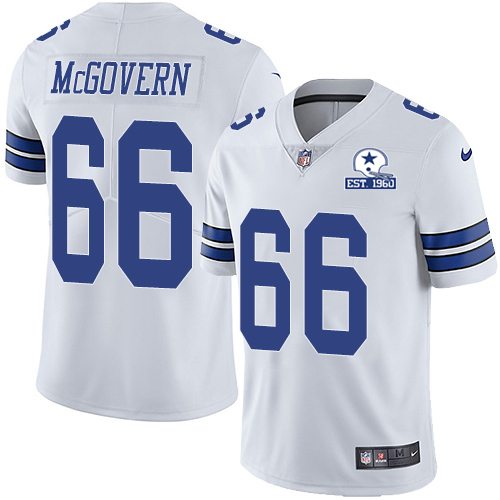 Dallas Cowboys #66 Connor McGovern White Men's Stitched With Established In 1960 Patch Vapor Untouchable Limited Jersey Men's