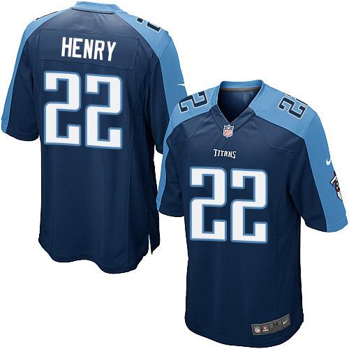 Titans #22 Derrick Henry Navy Blue Team Color Youth Stitched Elite Jersey