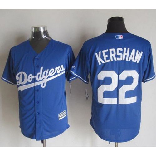 Los Angeles Dodgers #22 Clayton Kershaw Blue New Cool Base Stitched Jersey Men's