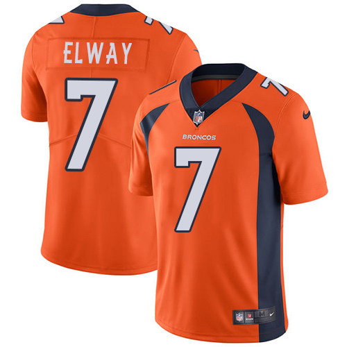 Broncos #7 John Elway Orange Team Color Men's Stitched Vapor Untouchable Limited Jersey