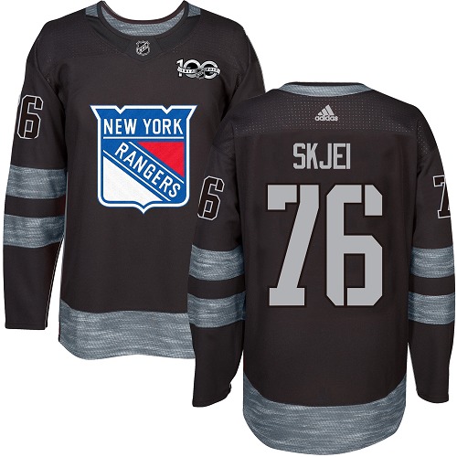 Adidas New York Rangers #76 Brady Skjei Black 1917-2017 100th Anniversary Stitched Jersey Men's