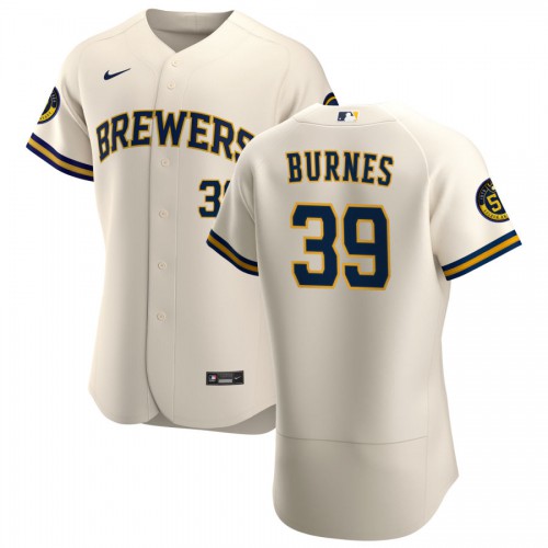 Milwaukee Milwaukee Brewers #39 Corbin Burnes Men's Cream Home 2020 Authentic Player Jersey Men's