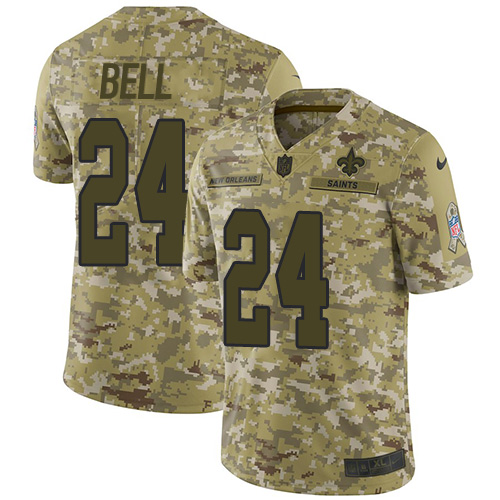 New Orleans Saints #24 Vonn Bell Camo Youth Stitched Limited 2018 Salute to Service Jersey Youth