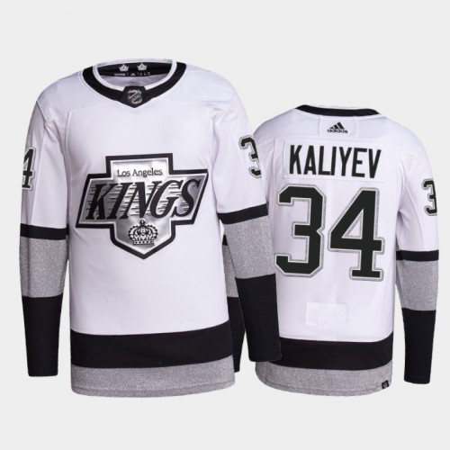 Adidas Los Angeles Kings #34 Arthur Kaliyev Men's 2021-22 Alternate Authentic Jersey - White Men's