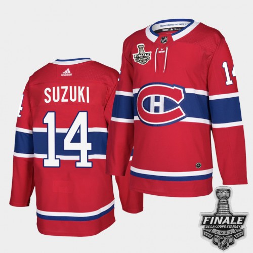 Adidas Montreal Canadiens #14 Nick Suzuki Red Home Authentic Youth 2021 Stanley Cup Final Patch Jersey Youth