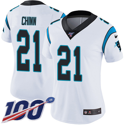 Panthers #21 Jeremy Chinn White Women's Stitched 100th Season Vapor Untouchable Limited Jersey