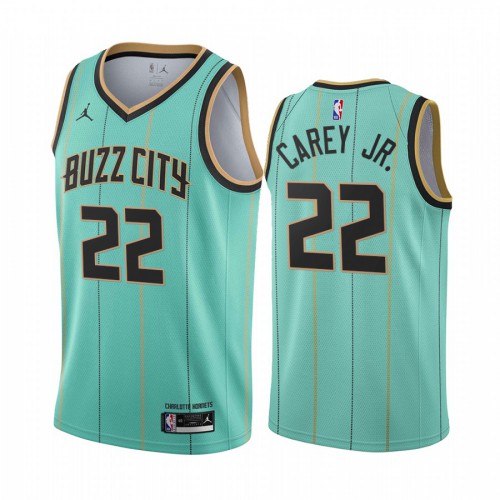 Charlotte Hornets #22 Vernon Carey Jr. Mint Green Womens Swingman 2020-21 City Edition Jersey Womens