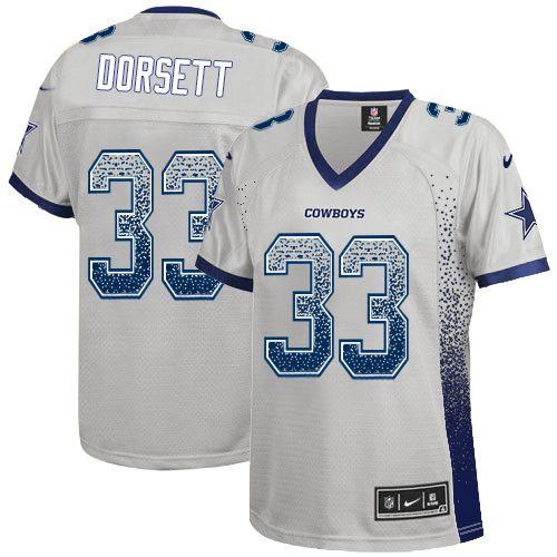 Cowboys #33 Tony Dorsett Grey Women's Stitched Elite Drift Fashion Jersey