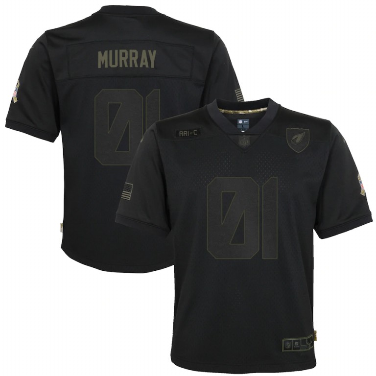 Arizona Cardinals #1 Kyler Murray Youth 2020 Salute To Service Game Jersey Black