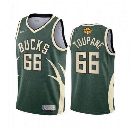Milwaukee Milwaukee Bucks #66 Axel Toupane Mens 2021 Finals Bound Swingman Earned Edition Jersey Green Youth