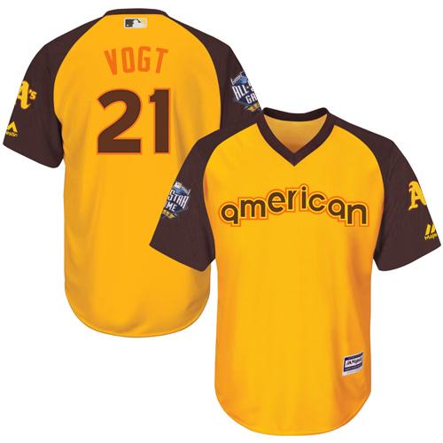Oakland Athletics #21 Stephen Vogt Gold 2016 All-Star American League Stitched Youth Jersey Youth