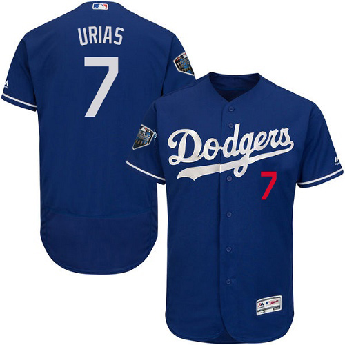 Los Angeles Dodgers #7 Julio Urias Blue Flexbase Authentic Collection 2018 World Series Stitched Jersey Men's
