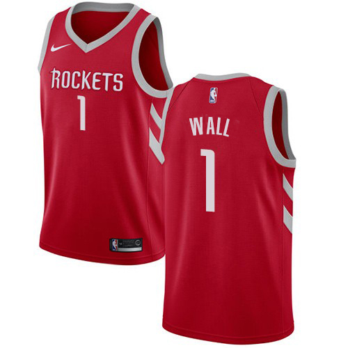 Houston Rockets #1 John Wall Red Womens Swingman Icon Edition Jersey Womens