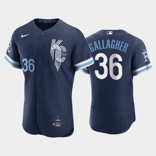 Kansas City Kansas City Royals #36 Cam Gallagher Men's Authentic 2022 City Connect Navy Jersey Men's