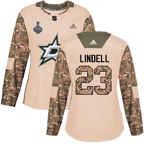Adidas Dallas Stars #23 Esa Lindell Camo Authentic 2017 Veterans Day Women's 2020 Stanley Cup Final Stitched Jersey Womens