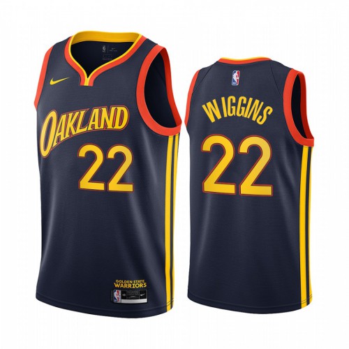 Golden State Warriors #22 Andrew Wiggins Navy Youth Swingman 2020-21 City Edition Jersey Youth