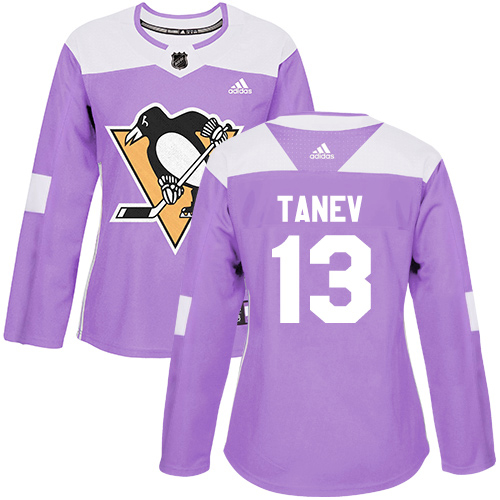 Adidas Pittsburgh Penguins #13 Brandon Tanev Purple Authentic Fights Cancer Women's Stitched Jersey Womens