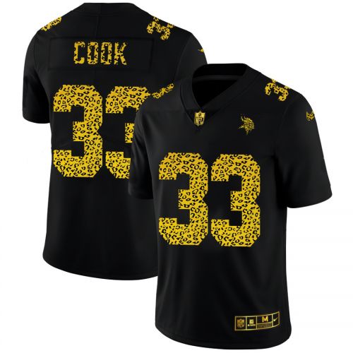 Minnesota Minnesota Vikings #33 Dalvin Cook Men's Leopard Print Fashion Vapor Limited Jersey Black Men's