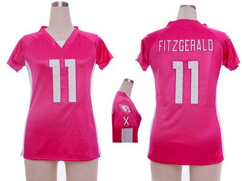 Cardinals #11 Larry Fitzgerald Pink Draft Him Name & Number Top Women's Stitched Elite Jersey